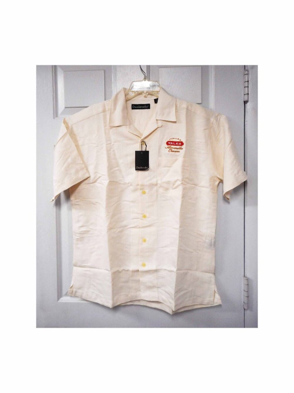 Dunbrooke Shirt - Mens M -Cream colored -Embroidered Talea logo